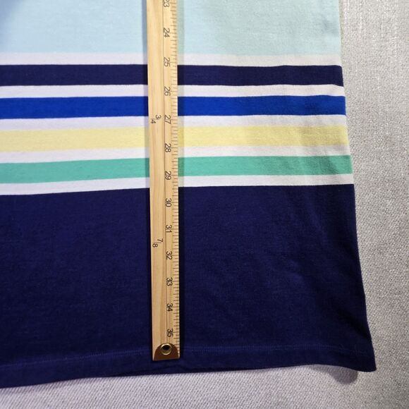 Liz Claiborne Weekend Striped Knit Tank Dress Sleeveless Cotton Blue XL Nautical - Picture 6 of 7